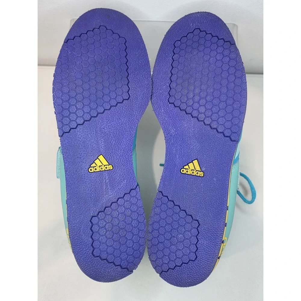 Adidas Powerlift 3 Weightlifting Shoes Men's 10 Teal Blue Purple Yellow BY8890
